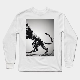 Leopard Shadow Silhouette Anime Style Collection No. 186 Long Sleeve T-Shirt